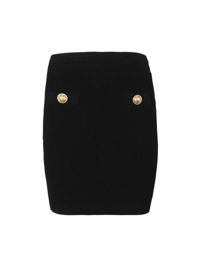 Short Knit Skirt Black Women Balmain Knitwear