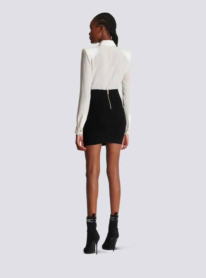Short Knit Skirt Black Women Balmain Knitwear