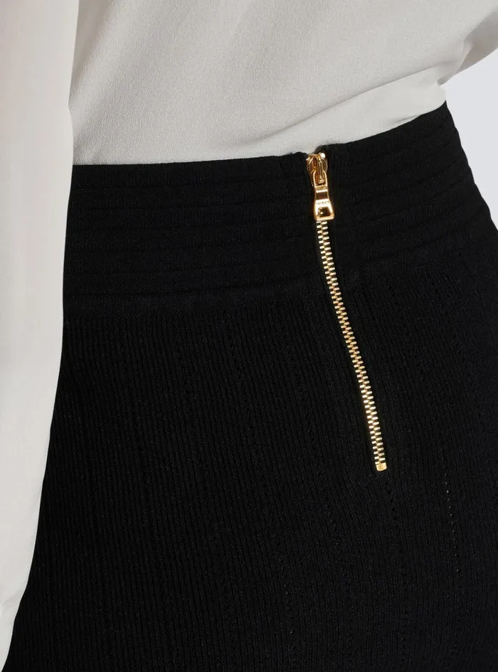 Short Knit Skirt Black Women Balmain Knitwear