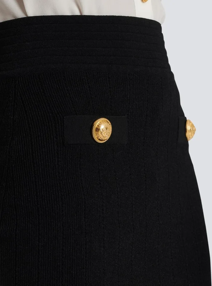 Short Knit Skirt Black Women Balmain Knitwear