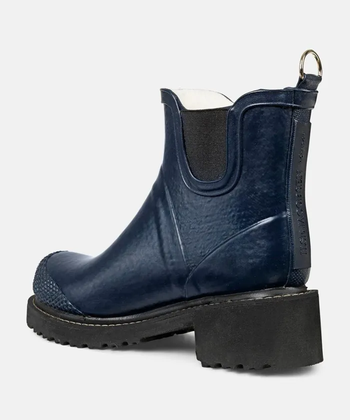 Short Rubber Boots With High Heel 8211 Dark Indigo Rainboots Ilse Jacobsen Rainboots Short