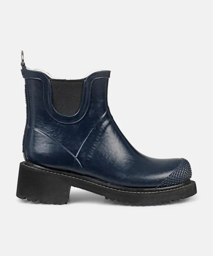 Short Rubber Boots With High Heel 8211 Dark Indigo Rainboots Ilse Jacobsen Rainboots Short