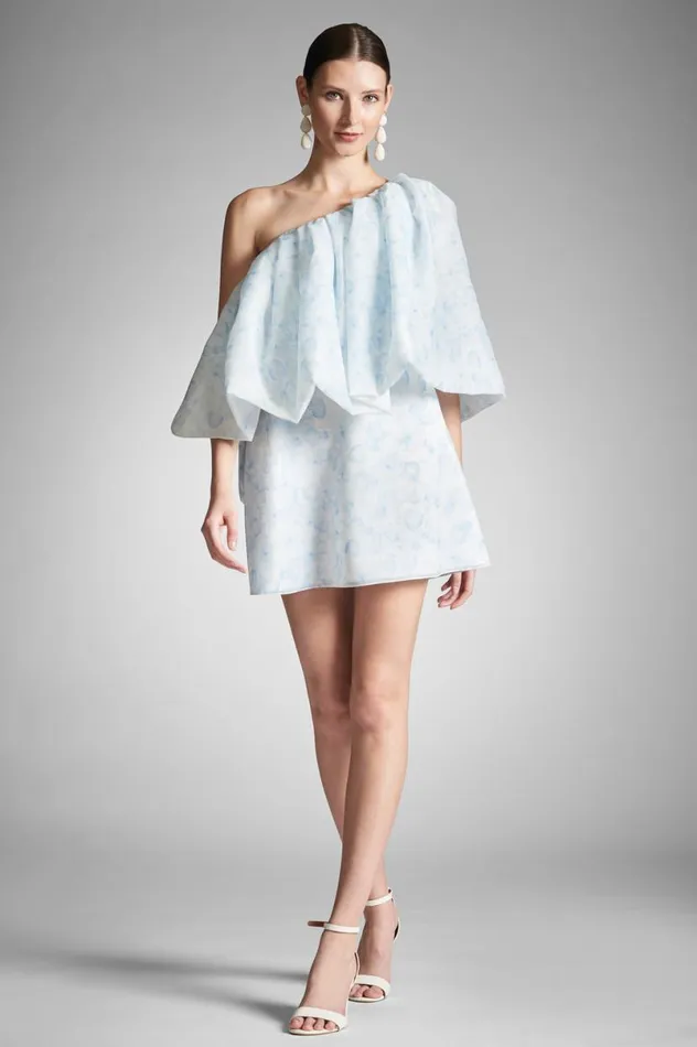 Short Women Sachin and Babi Chantal Dress 8211 Blue Degrade Floral