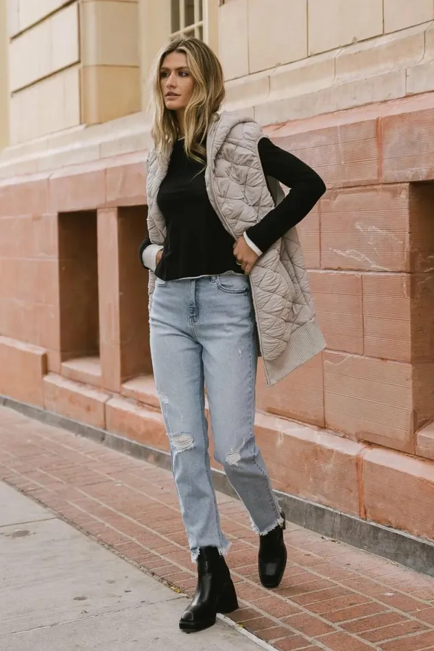 Sienna Distressed Mom Jeans Light Wash Women Bohme Denim