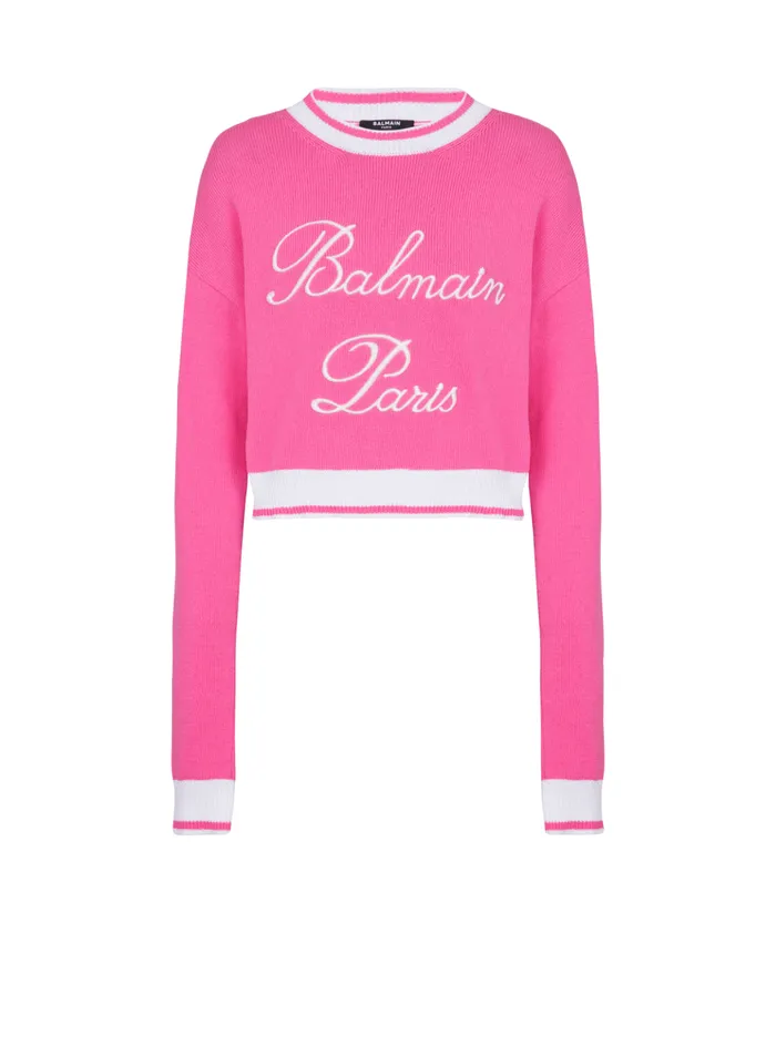 Signature Knit Jumper Pink Women Balmain Knitwear
