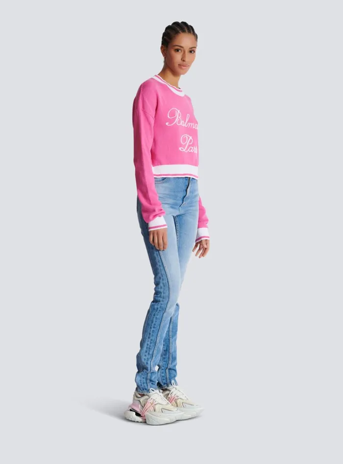 Signature Knit Jumper Pink Women Balmain Knitwear