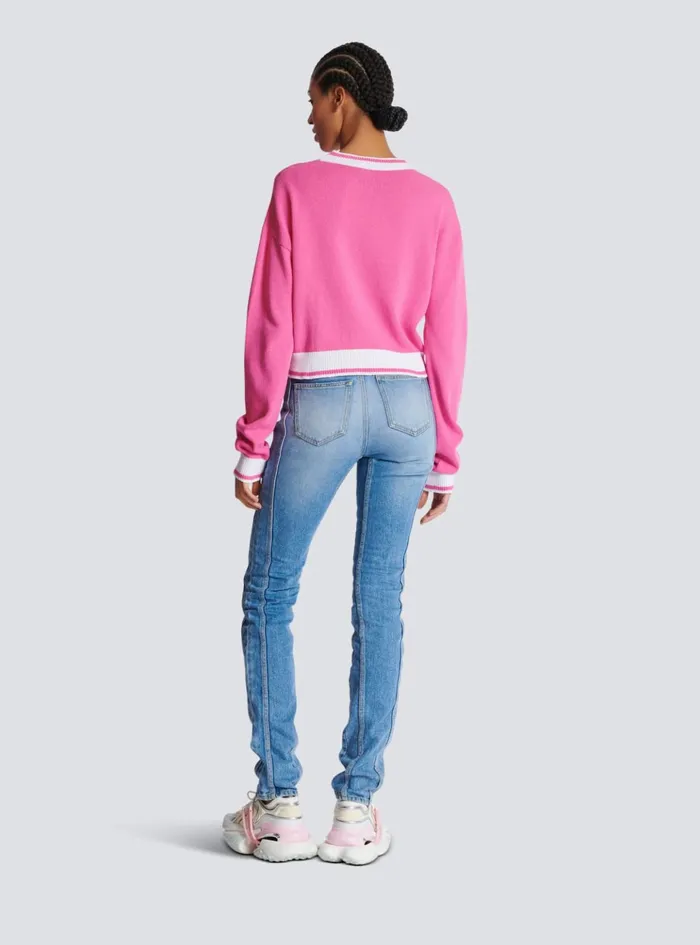 Signature Knit Jumper Pink Women Balmain Knitwear