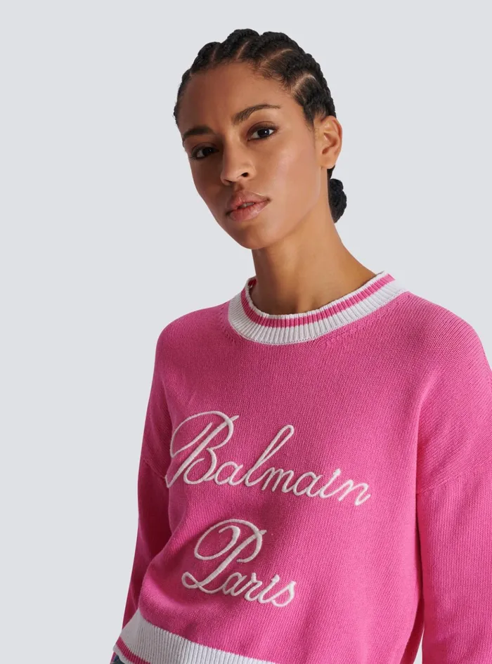 Signature Knit Jumper Pink Women Balmain Knitwear