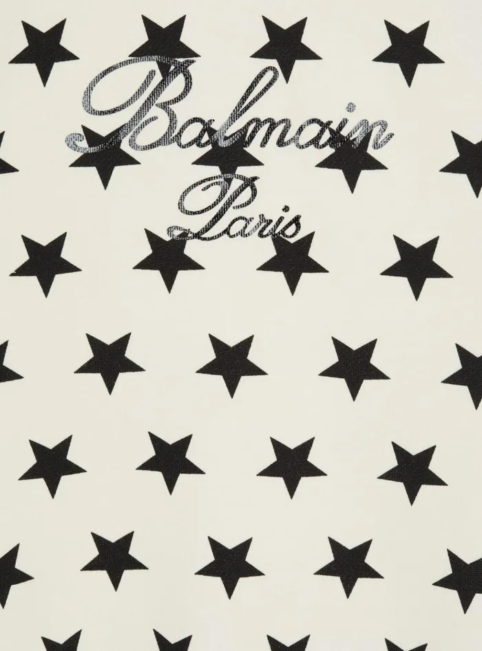 Signature Stars Sweater White Kids Balmain