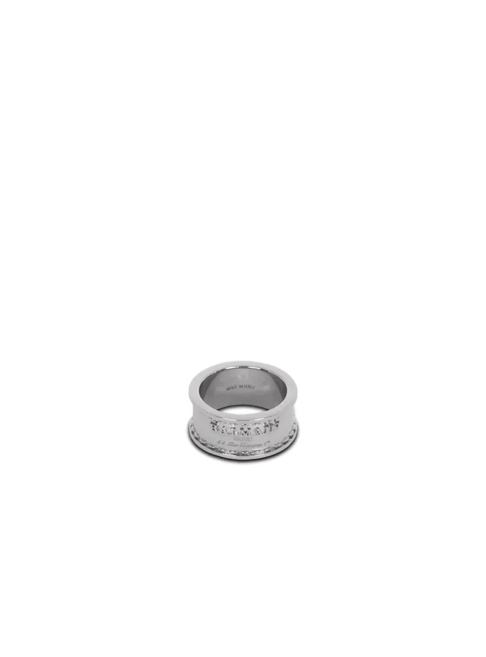 Signature Tubular Brass Ring Silver Men Balmain Fashion Jewelry