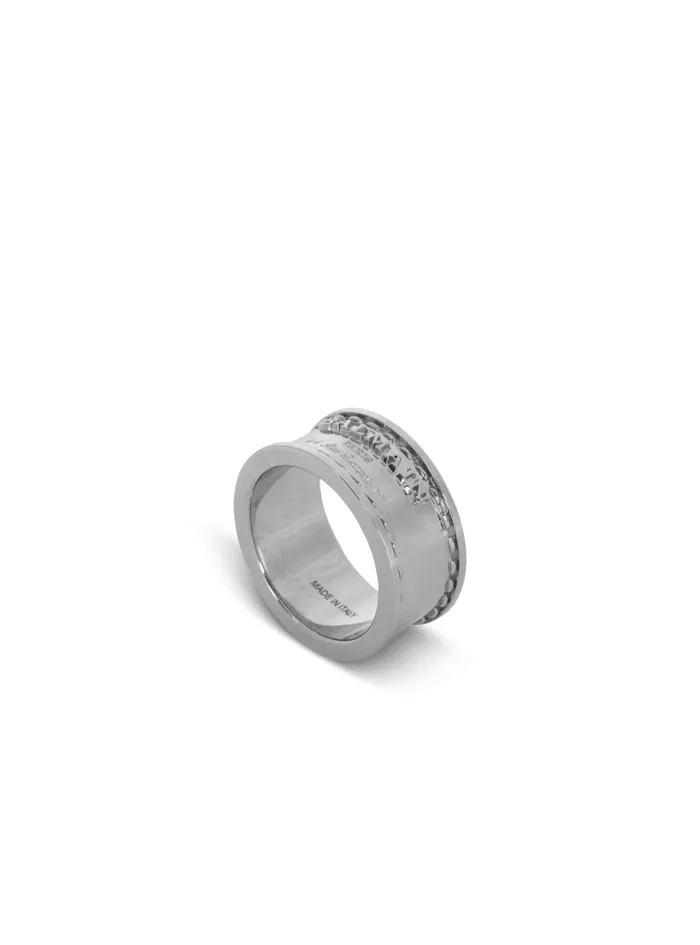 Signature Tubular Brass Ring Silver Men Balmain Fashion Jewelry
