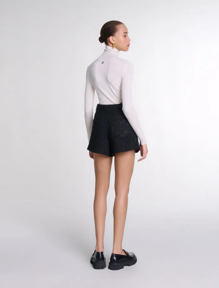 Skirts and Shorts Women Maje Tweed Shorts Black