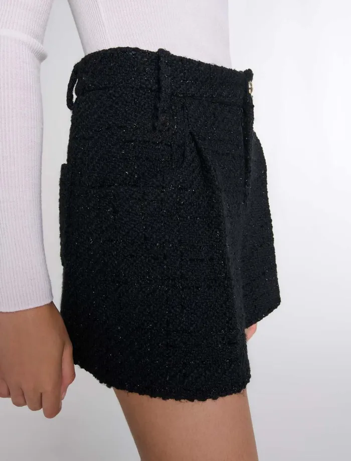 Skirts and Shorts Women Maje Tweed Shorts Black