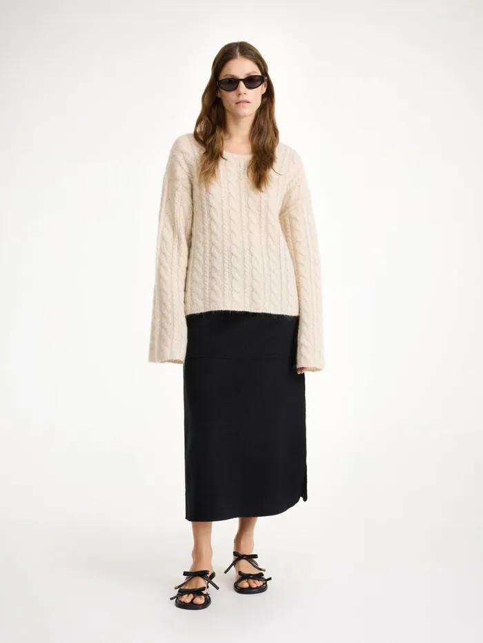 Skirts Women By Malene Birger Angello Wool Midi Skirt Black