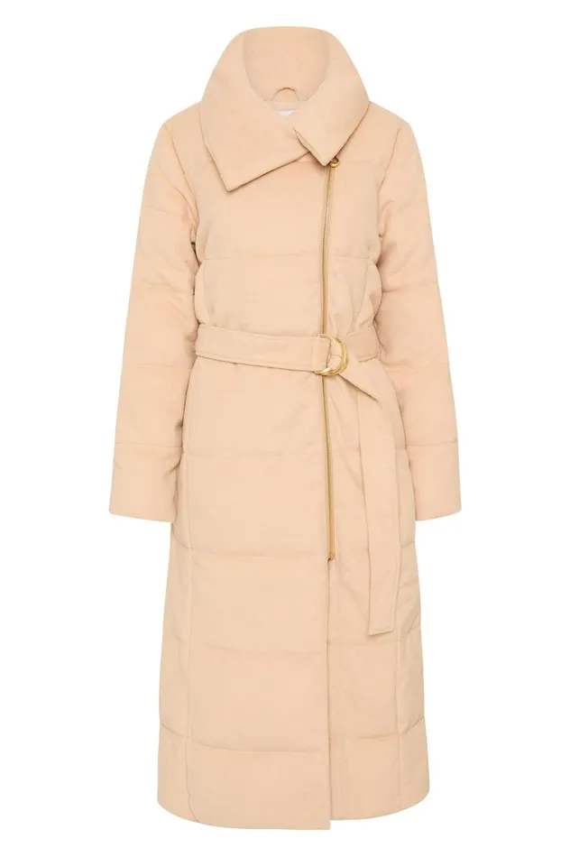 Skyline Wool Puffer Coat Taupe Grey Women Aje Blazers Jackets 038 Coats