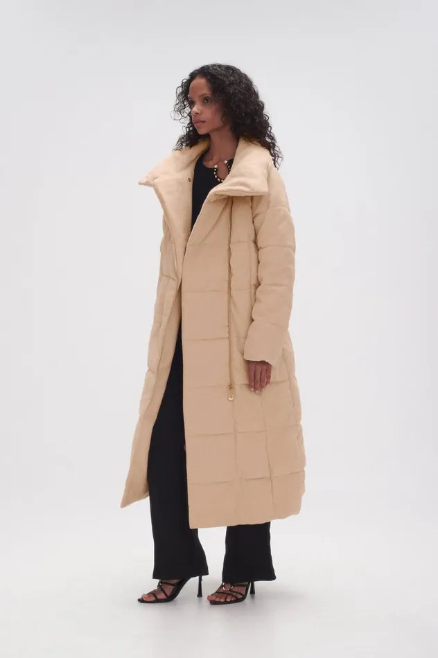 Skyline Wool Puffer Coat Taupe Grey Women Aje Blazers Jackets 038 Coats