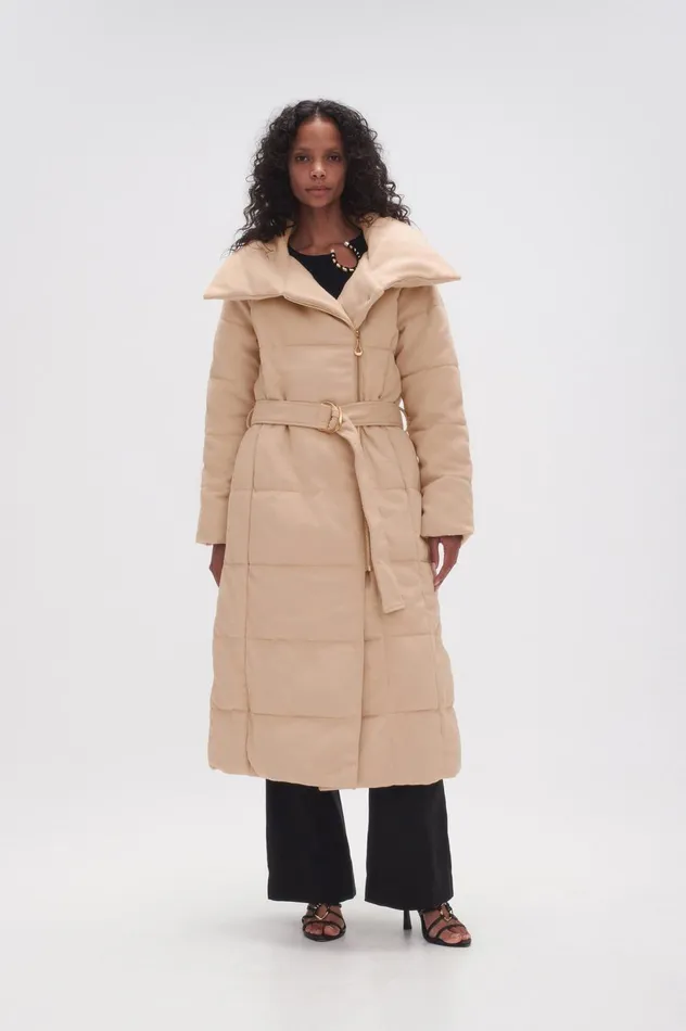 Skyline Wool Puffer Coat Taupe Grey Women Aje Blazers Jackets 038 Coats