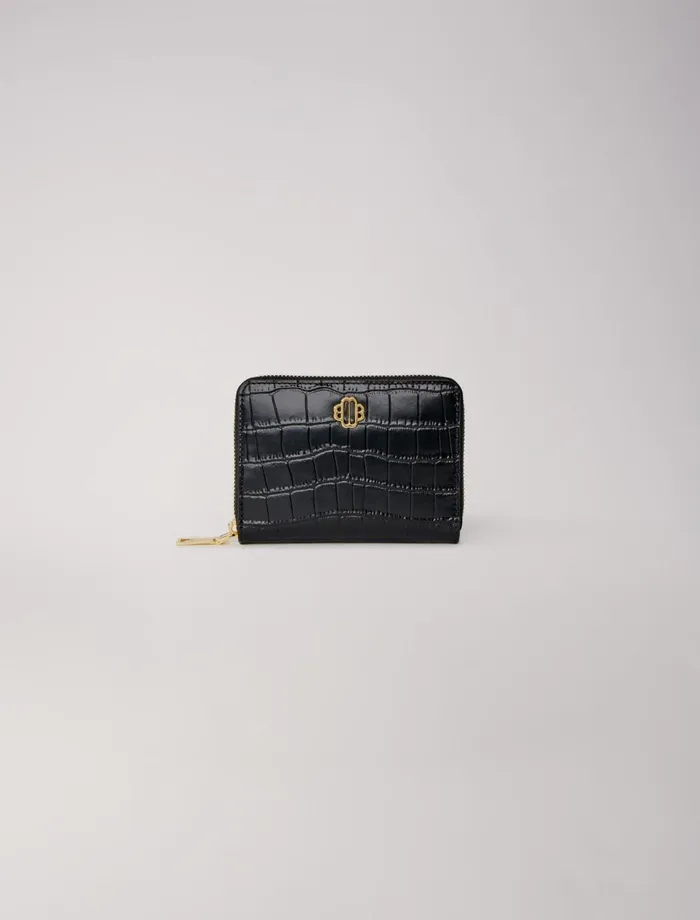 Small Leather Goods Women Maje Leather Wallet Black