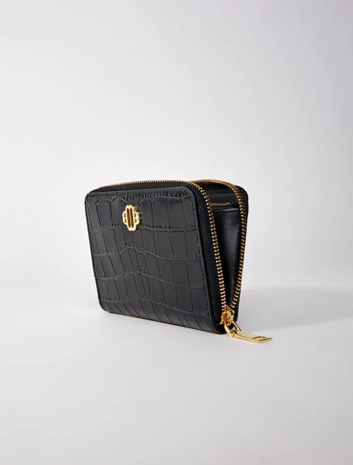 Small Leather Goods Women Maje Leather Wallet Black Small Leather Goods Women Maje Leather Wallet Black