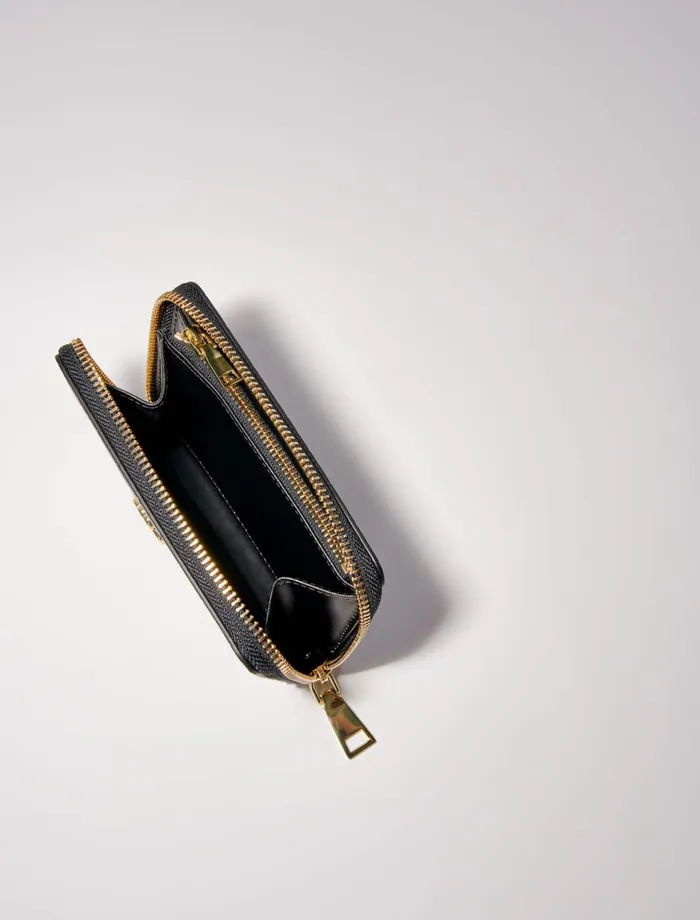 Small Leather Goods Women Maje Leather Wallet Black Small Leather Goods Women Maje Leather Wallet Black