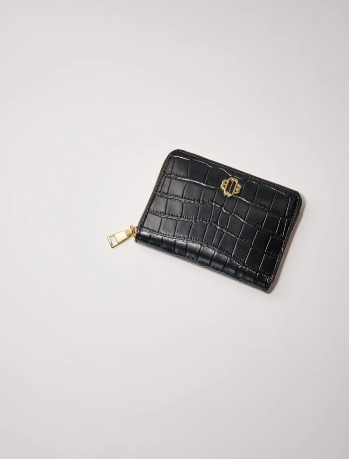 Small Leather Goods Women Maje Leather Wallet Black Small Leather Goods Women Maje Leather Wallet Black