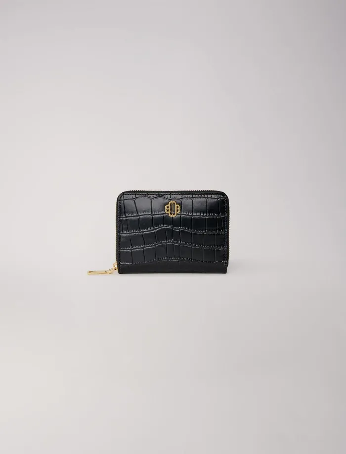 Small Leather Goods Women Maje Leather Wallet Black Small Leather Goods Women Maje Leather Wallet Black
