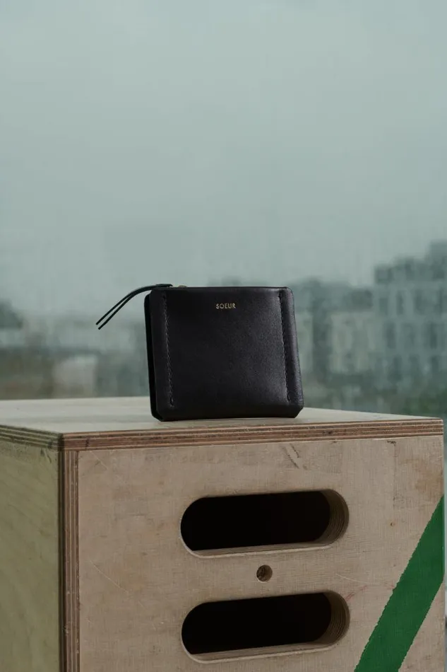 Small Leather Goods Women Soeur WEDNESDAY COIN PURSE Coal