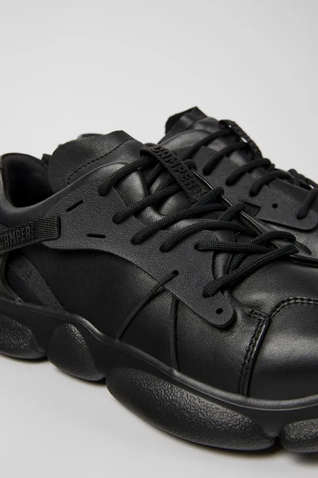 Sneakers Men Camper Karst Black Leather And Textile Sneakers