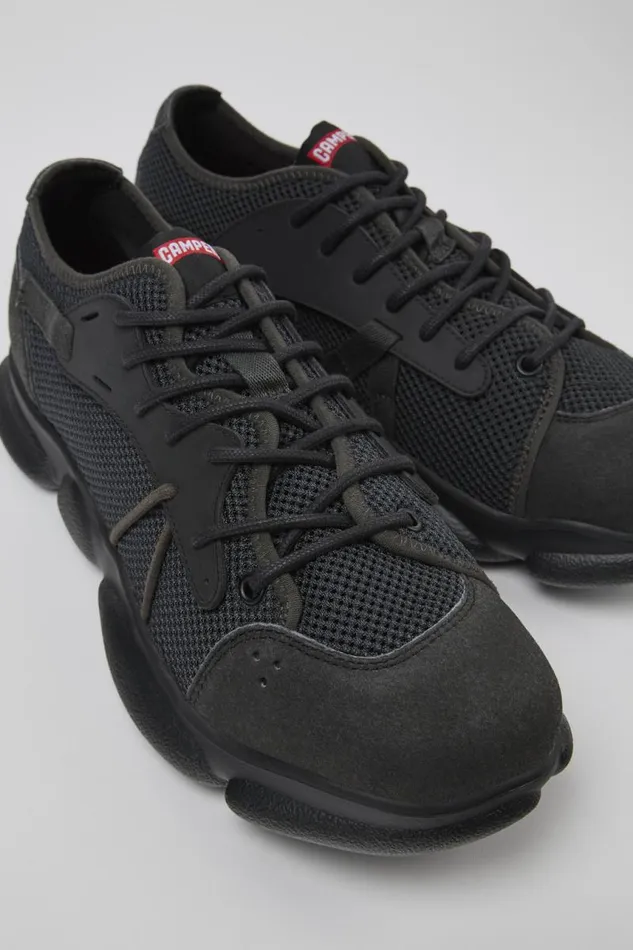 Sneakers Men Camper Karst Sorona Gray And Black Textile Sneaker