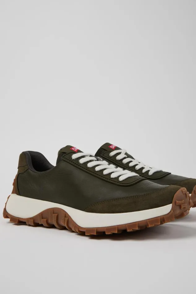 Sneakers Women Camper Drift Trail VIBRAM Green Leather And Nubuck Sneakers
