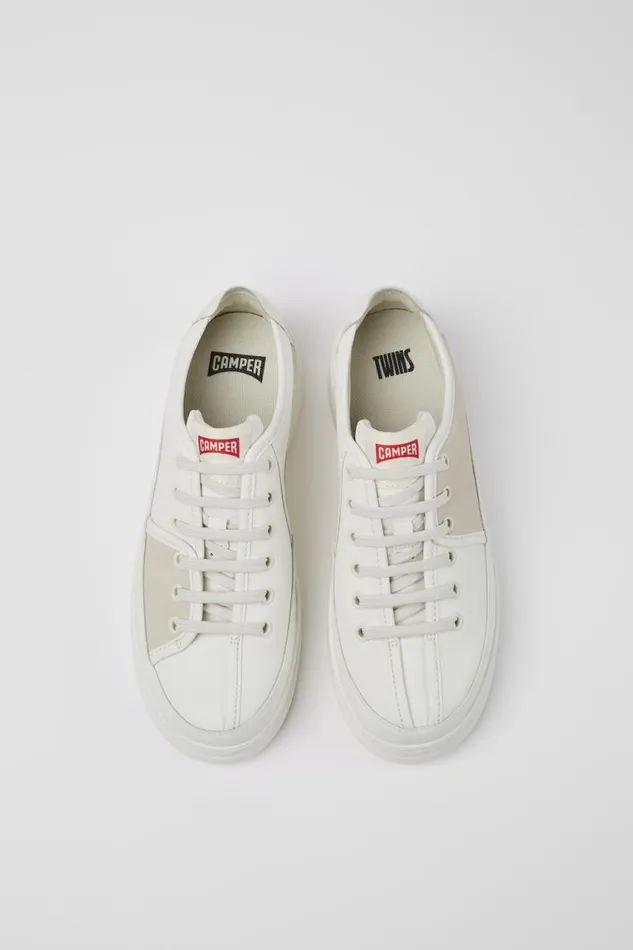 Sneakers Women Camper Twins White Multicolored Recycled Leather Sneakers