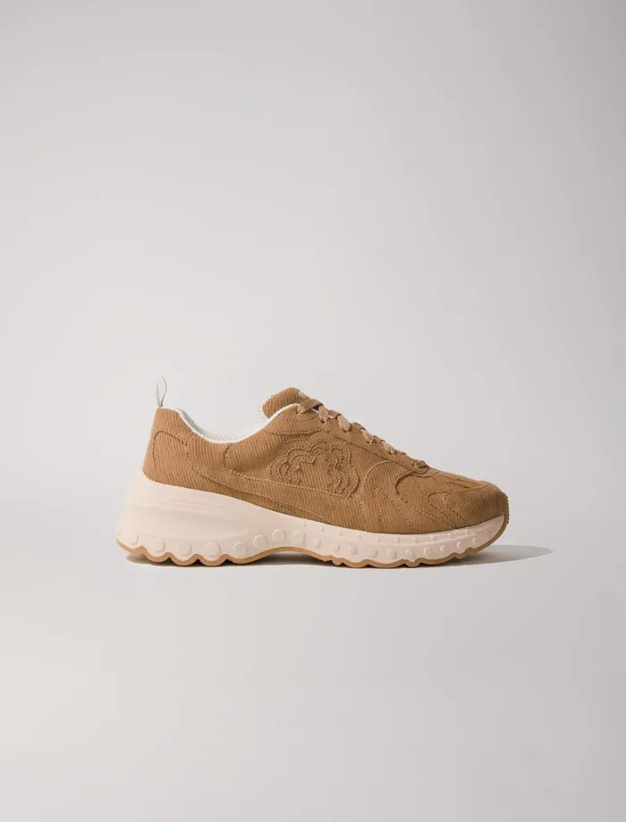 Sneakers Women Maje Corduroy M Trainers Beige