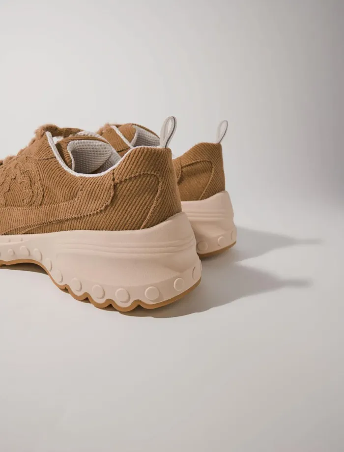 Sneakers Women Maje Corduroy M Trainers Beige