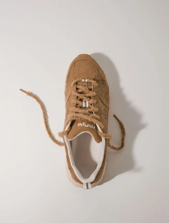 Sneakers Women Maje Corduroy M Trainers Beige
