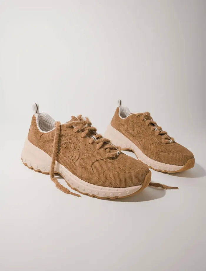 Sneakers Women Maje Corduroy M Trainers Beige
