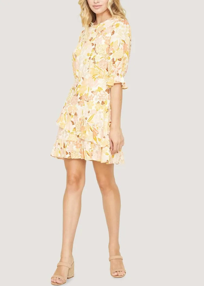 Sorrento Mini Dress Nudemulti Women Lost Wander Dresses