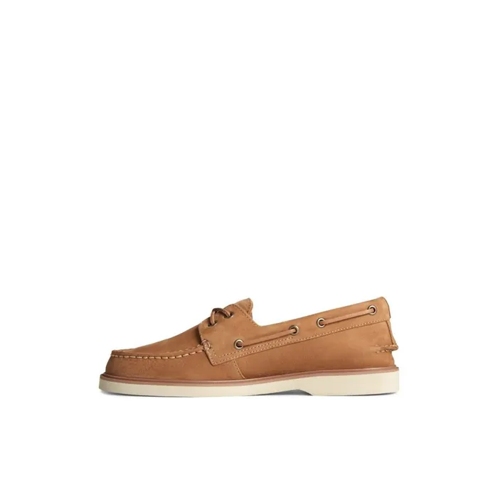 Sperry Authentic Original Double Sole Nubuck Boat Shoe Medium Beige Men Boat Shoes