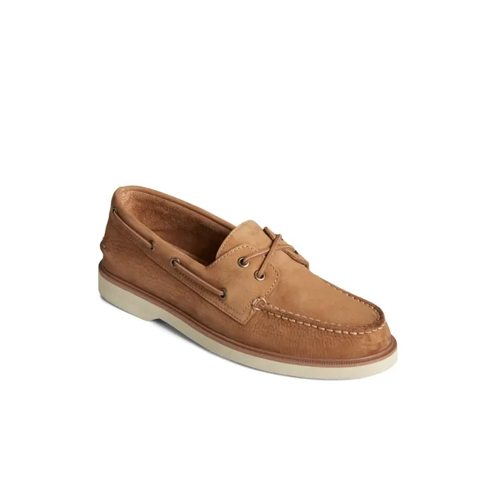 Sperry Authentic Original Double Sole Nubuck Boat Shoe Medium Beige Men Boat Shoes