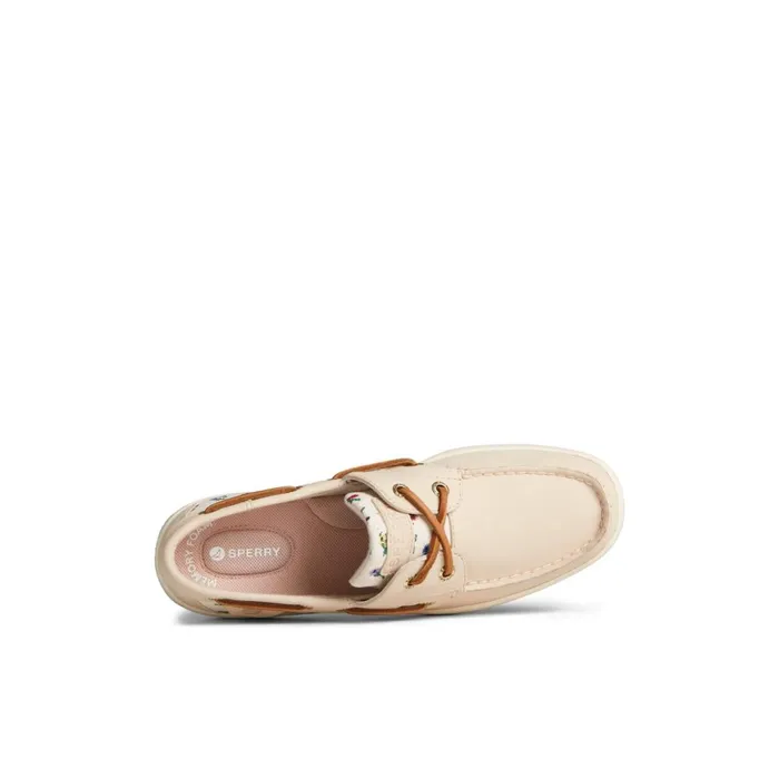Sperry Bluefish Floral Boat Shoe Bone Women Boat Shoes