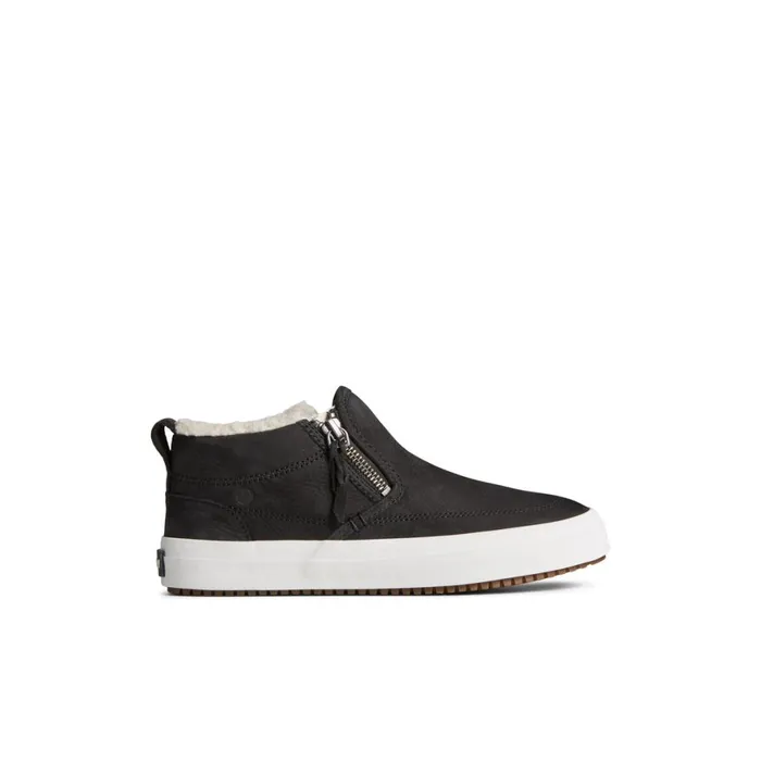Sperry Crest Side Zip Cozy Sneaker Black Women Boots