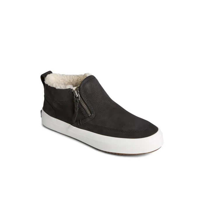 Sperry Crest Side Zip Cozy Sneaker Black Women Boots
