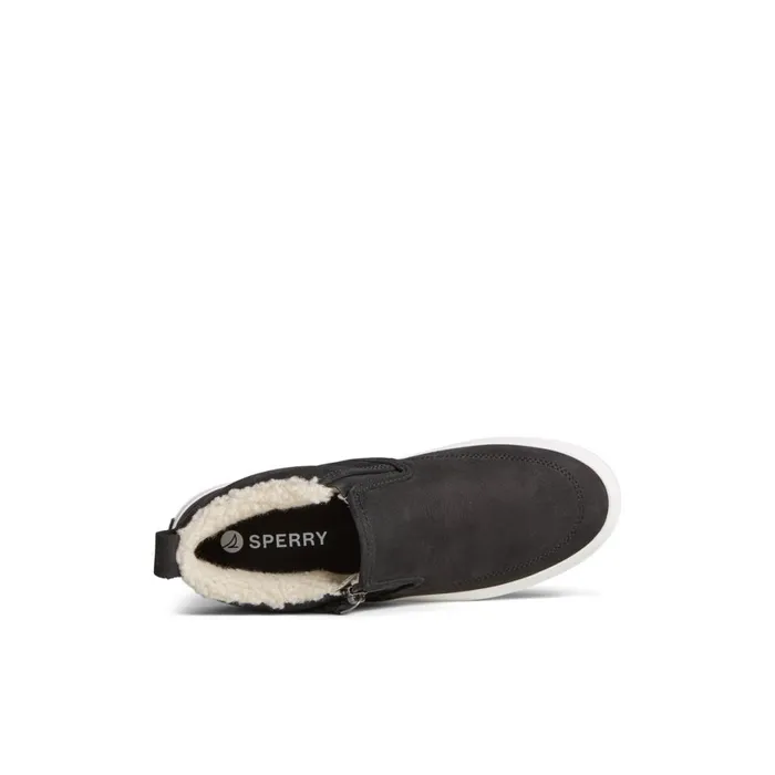 Sperry Crest Side Zip Cozy Sneaker Black Women Boots