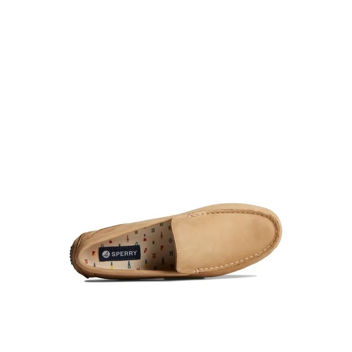 Sperry Davenport Nubuck Venetian Driver Bone Men Loafers and Oxfords