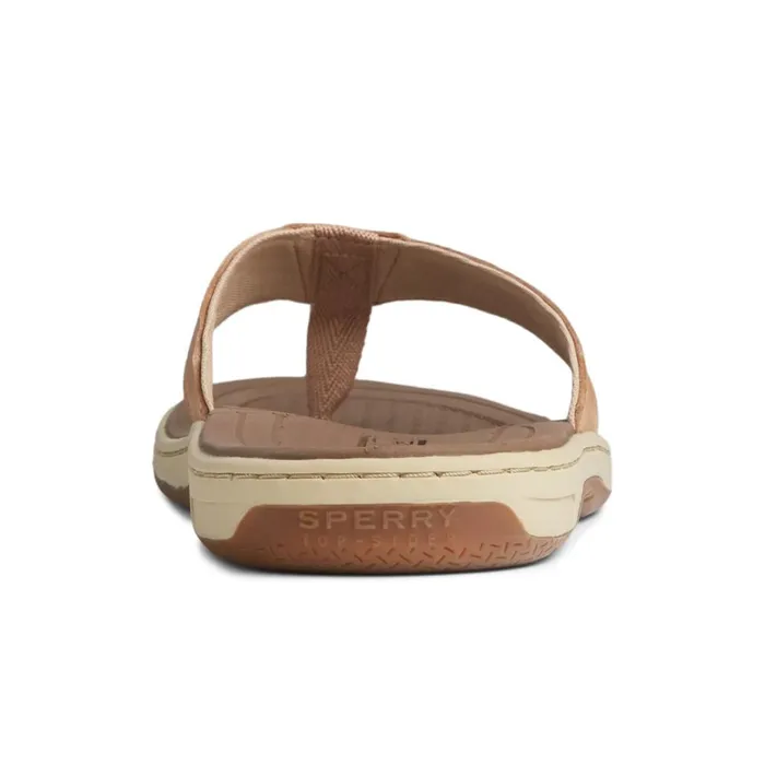 Sperry Havasu Perf Flip Flop Brown Leather Mixed Material Men Sandals