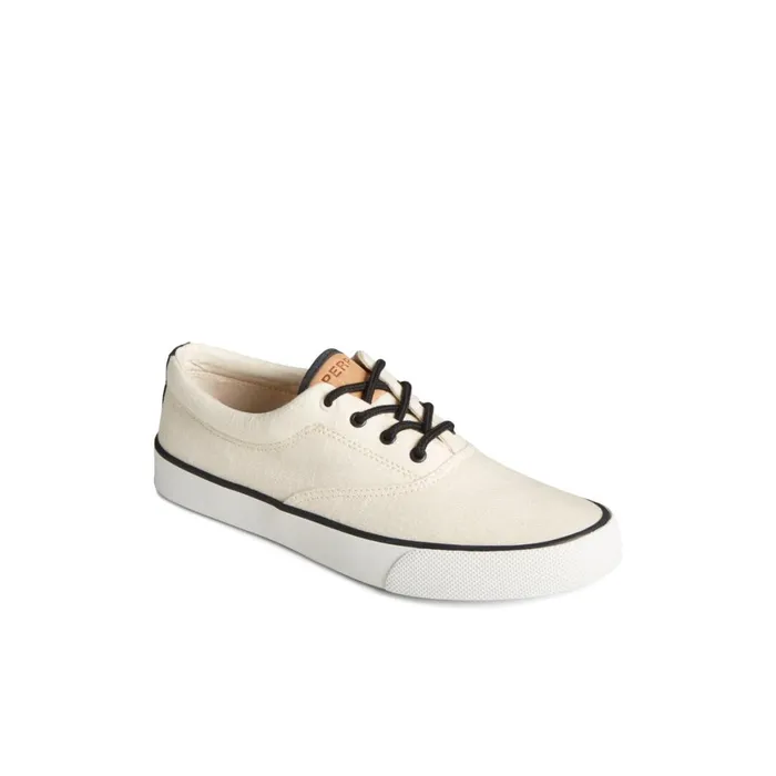 Sperry Striper II Slub Linen Sneaker White Men Sneakers