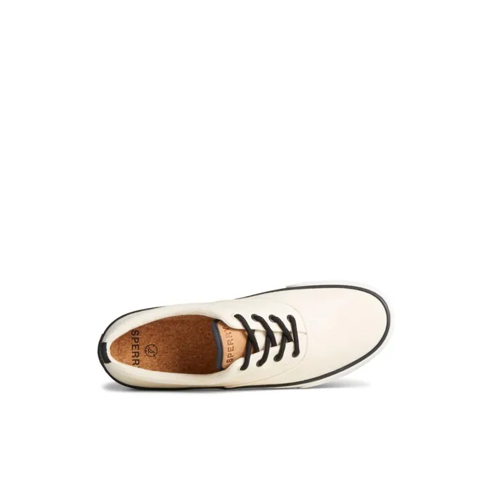 Sperry Striper II Slub Linen Sneaker White Men Sneakers
