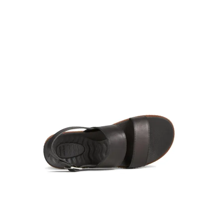Sperry Waveside PLUSHWAVE Backstrap Sandal Black Women Sandals