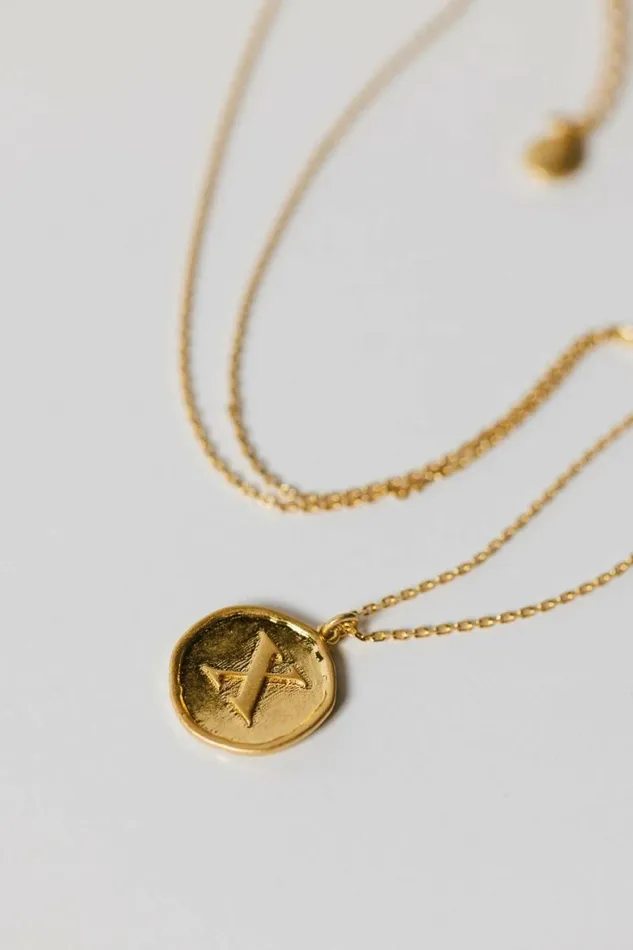 Stamped Initial Necklace 8211 FINAL SALE Gold Women Bohme Jewelry