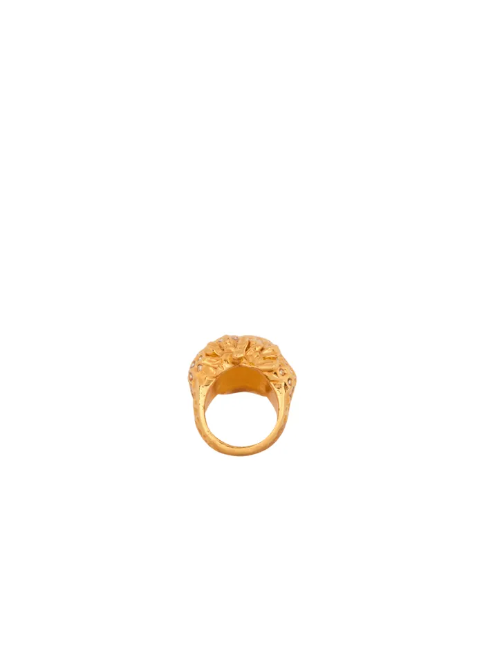 Strawberry Brass And Rhinestone Ring Gold Women Balmain Fashion Jewelry