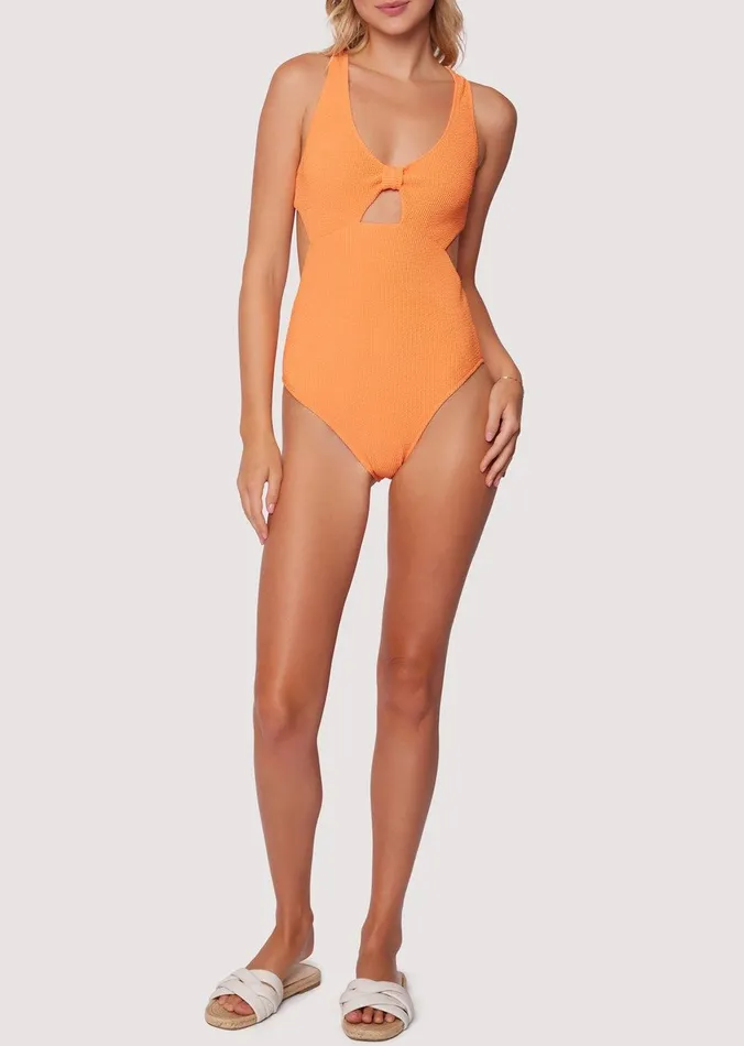 Sun Kissed Knotted OnePiece Orange Women Lost Wander Swim